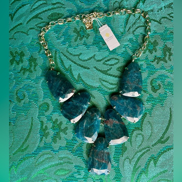Kendra Scott Harlow Necklace Aqua Apatite NWT - Picture 8 of 12